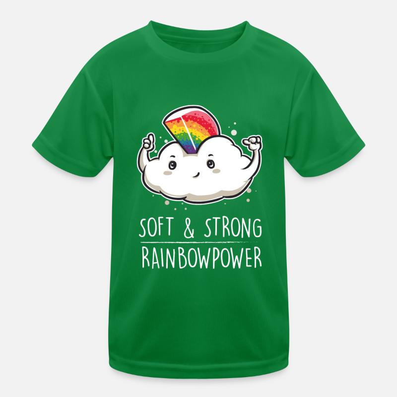 Rainbow cloud creative gift funny power Kids Functional T-Shirt