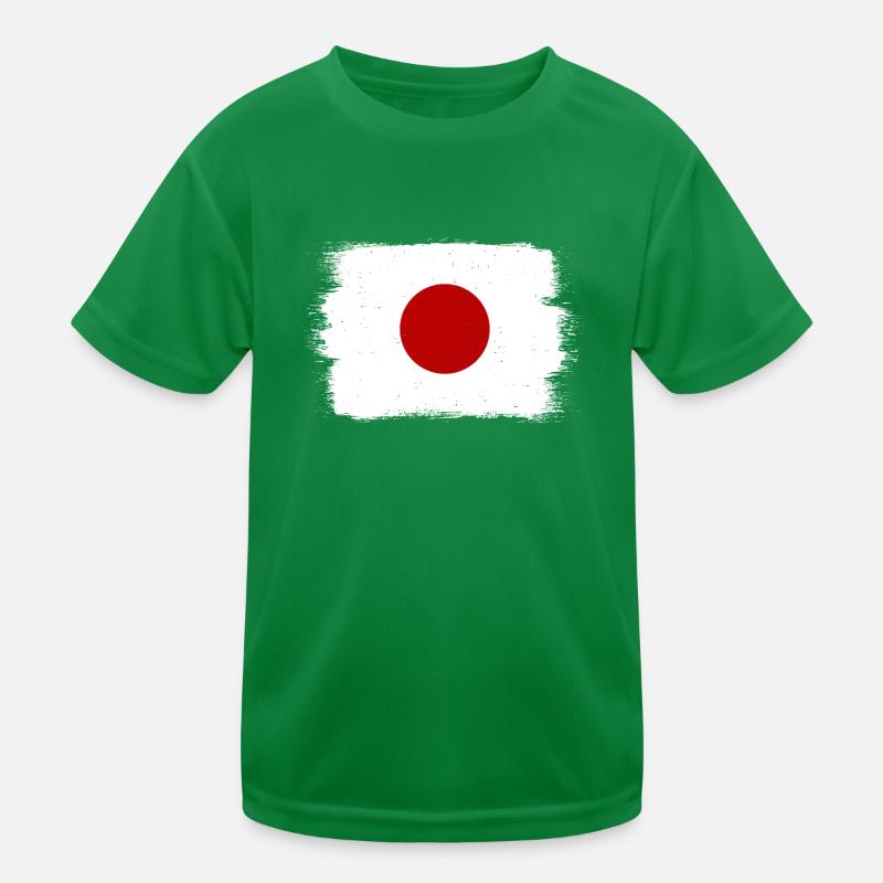 Japan Flag Used Look Nihon Japanese Flag Kids Functional T-Shirt