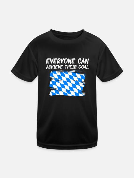 Bavaria Flag Used Look Bavarian Flag Vintage - Kids Functional T-Shirt - black - Front