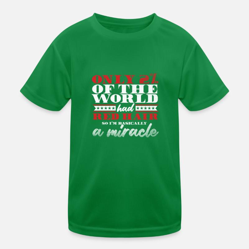 Red Hair Redhead Miracle Redheads Ginger Gift Kids Functional T-Shirt