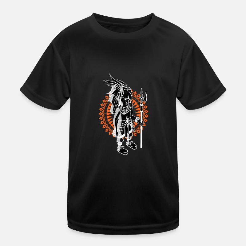 Aztec Man Warrior Maya Inca Eingeborene Zivilisation Kinder Funktions-T-Shirt