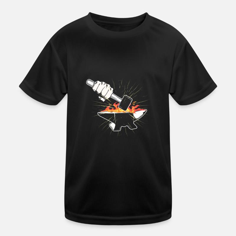Hammer Blacksmith Anvil Forge Farrier Forging Gift Kids Functional T-Shirt
