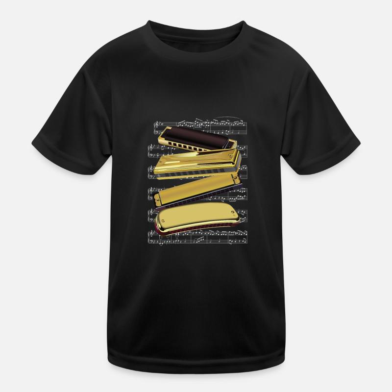 Harmonica Notes Musique Son Acoustique Blues Cadeau T-shirt sport Enfant