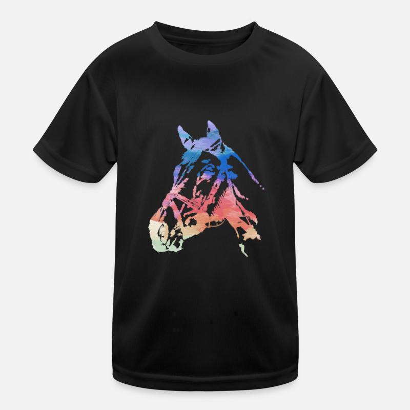 tête de cheval,cheval,aquarelle,rose,peinture,coloré T-shirt sport Enfant
