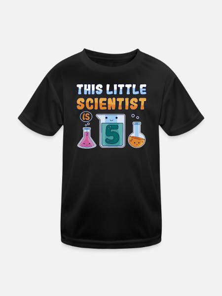5th Birthday of Little Researcher Children 5 years old - Kids Functional T-Shirt - black - Front