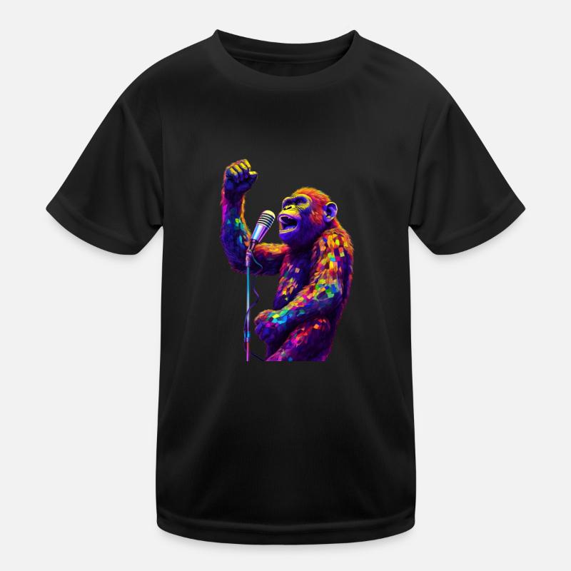Singe chanteur avec microphone T-shirt sport Enfant