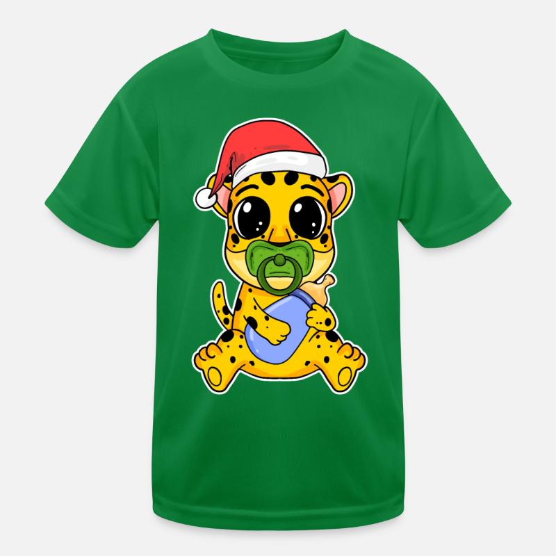 Bébé guépard Noël T-shirt sport Enfant