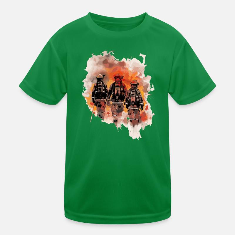 Fire Brigade Firefighter Team Kids Functional T-Shirt