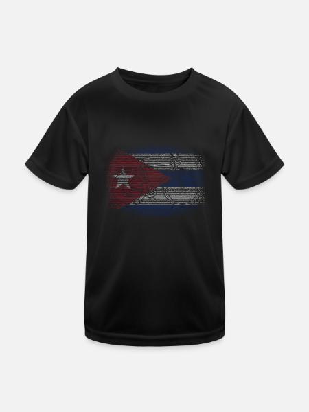 Cuba Flag Caribbean Vacation Cuba Travel Havana - Kids Functional T-Shirt - black - Front