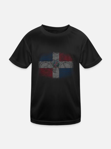 Dominican Republic Flag Dom Rep Flag Travel - Kids Functional T-Shirt - black - Front