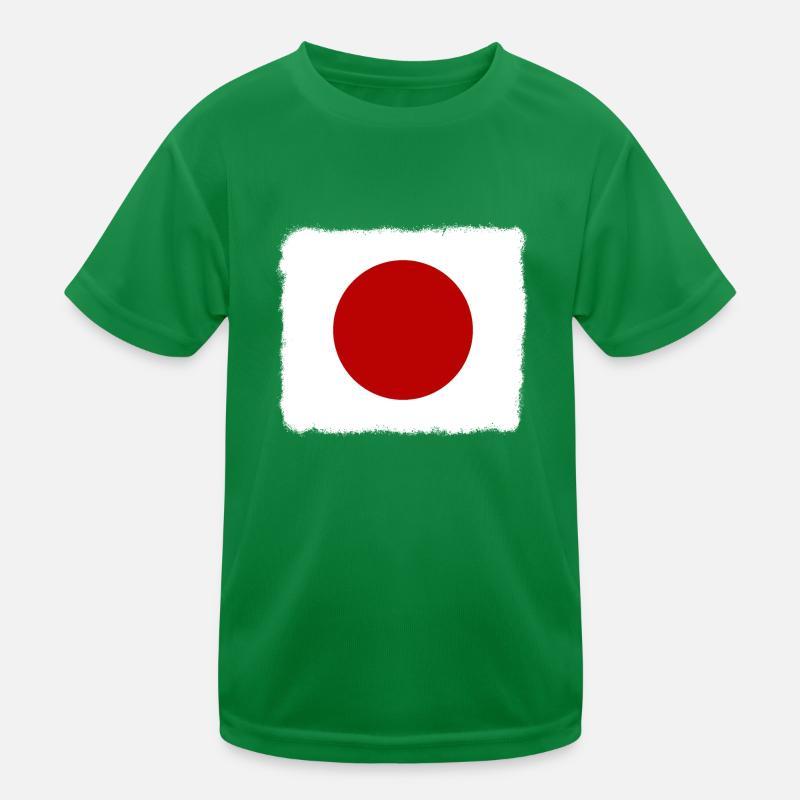 Japan Flag Used Look Nihon Japanese Flag Kids Functional T-Shirt