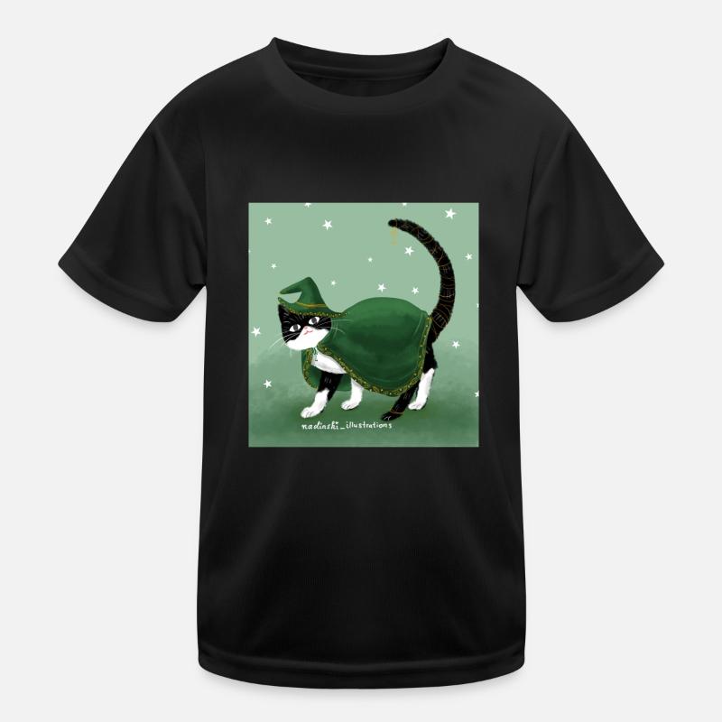 Katzen Zauberer Kinder Funktions-T-Shirt