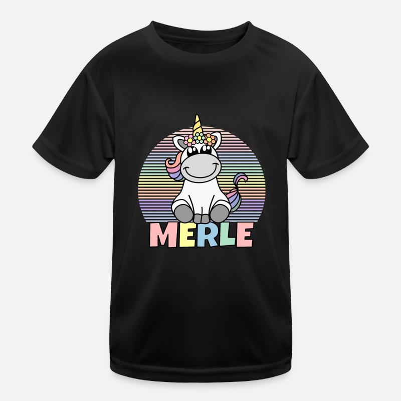 Merle Einhorn Name Kinder Funktions-T-Shirt