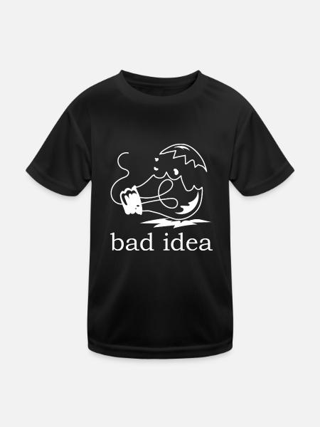Glühbirne schlechte Idee - Kinder Funktions-T-Shirt - Schwarz - Vorne