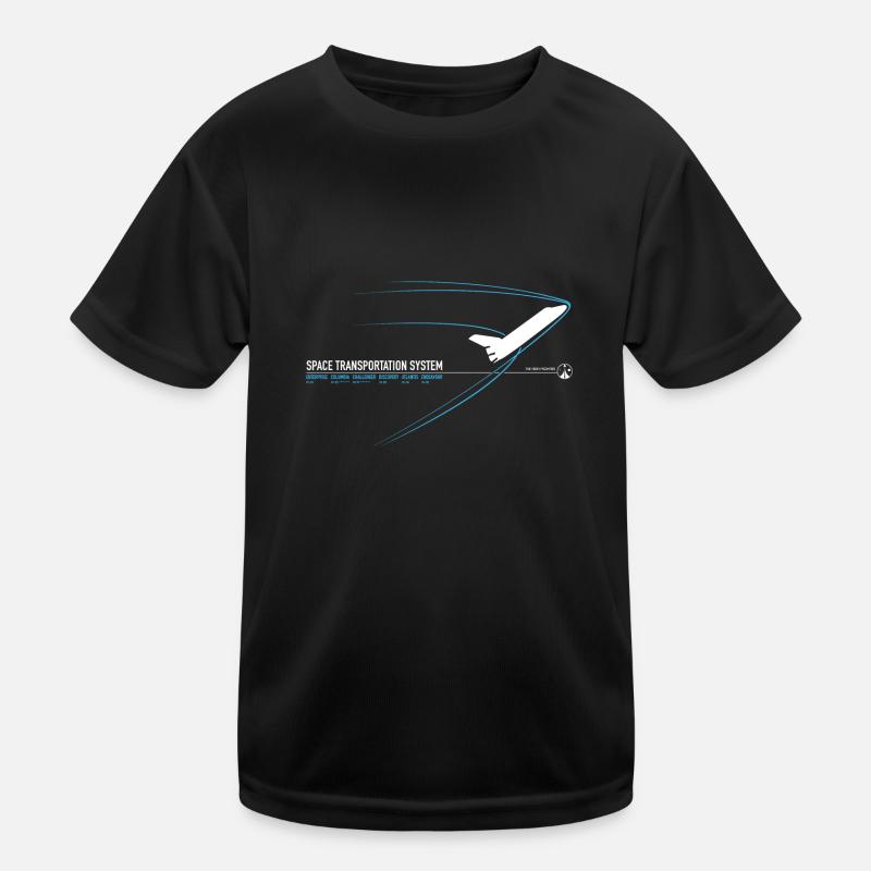 Space Shuttle (blauer Druck) - Kinder Funktions-T-Shirt - Schwarz