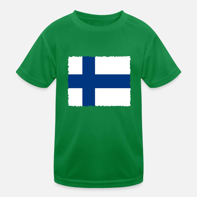 Finlande Drapeau Suomi Drapeau finlandais utilisé Look T-shirt sport Enfant