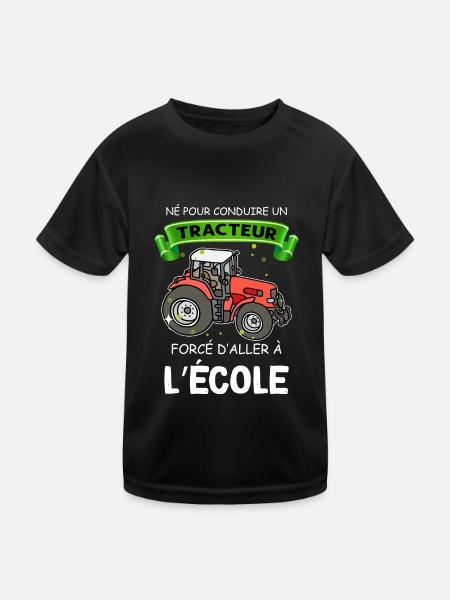 Tracteur Humour Pour Fils Idée Cadeau Enfant - T-shirt sport Enfant - noir - Devant