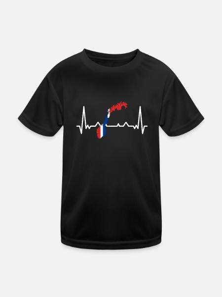 Drapeau de la Norvège Drapeau de la Scandinavie Drapeau norvégien ECG - T-shirt sport Enfant - noir - Devant
