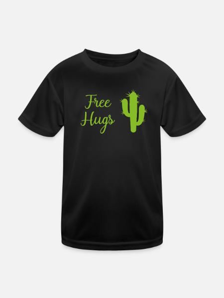 free hugs - Kinder Funktions-T-Shirt - Schwarz - Vorne