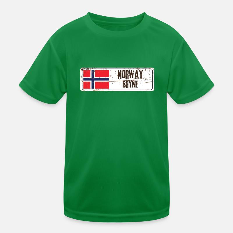 Bryne Norwegen Flagge Kinder Funktions-T-Shirt