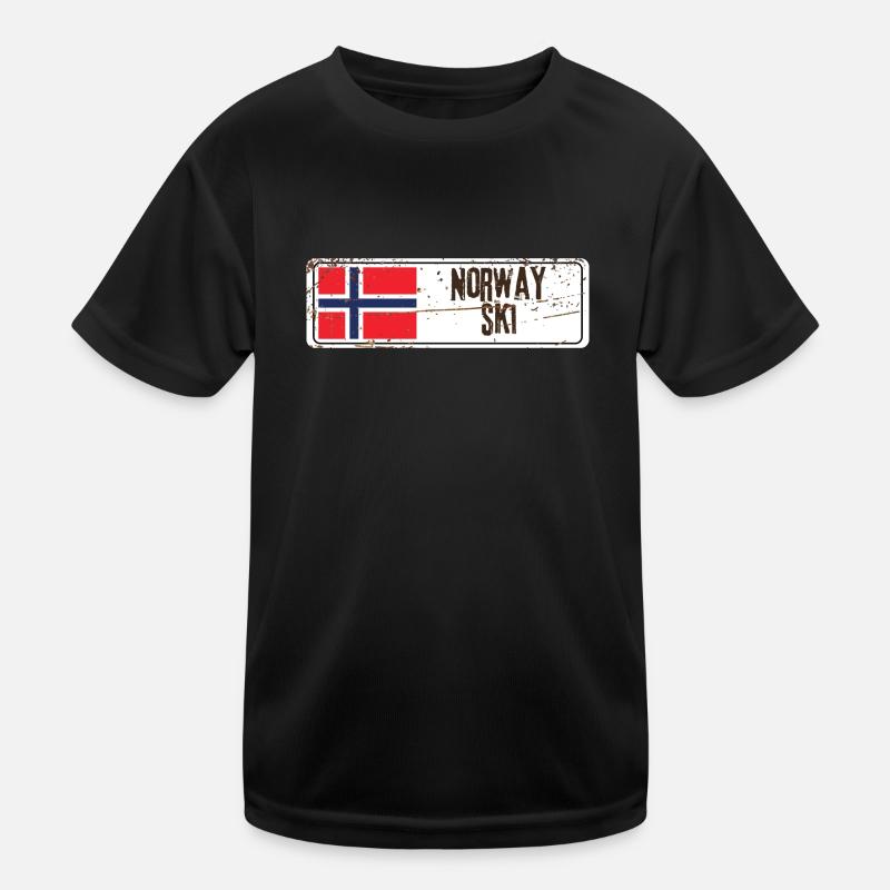 Ski Norway - Kids Functional T-Shirt - black