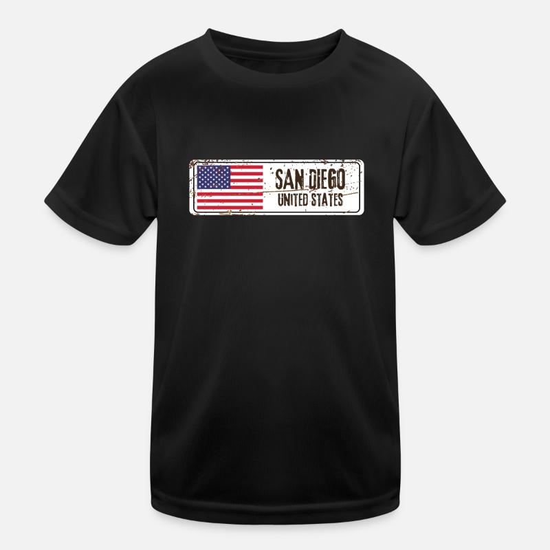 San Diego Flagge Kinder Funktions-T-Shirt