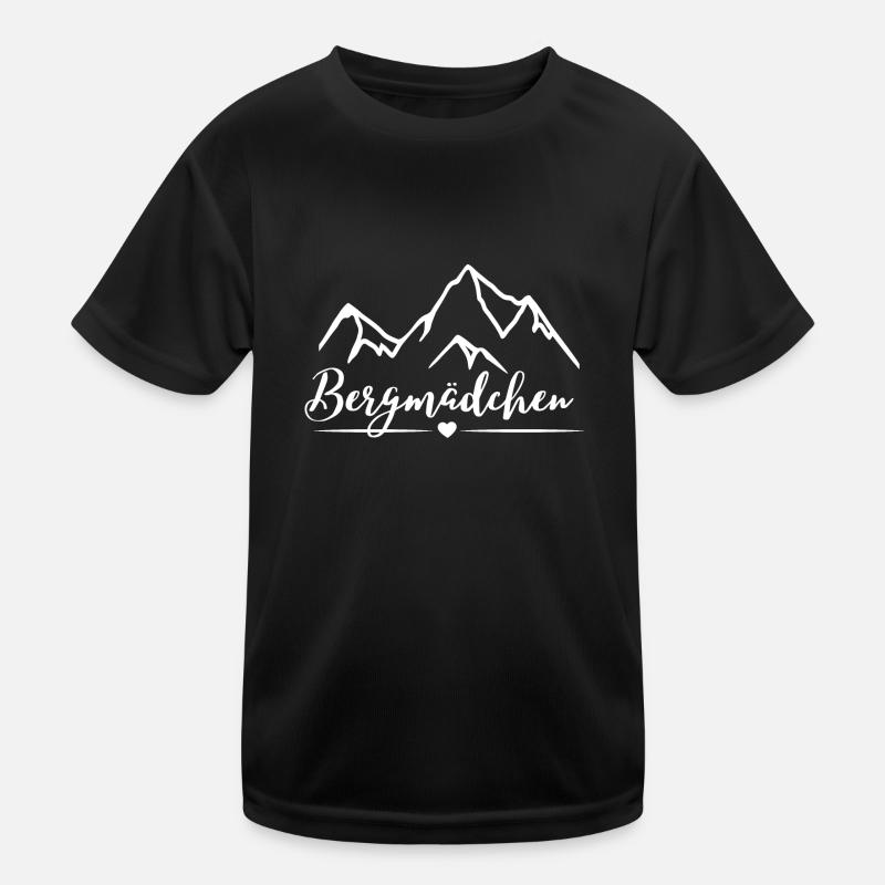 Bergmädchen - Kinder Funktions-T-Shirt - Schwarz
