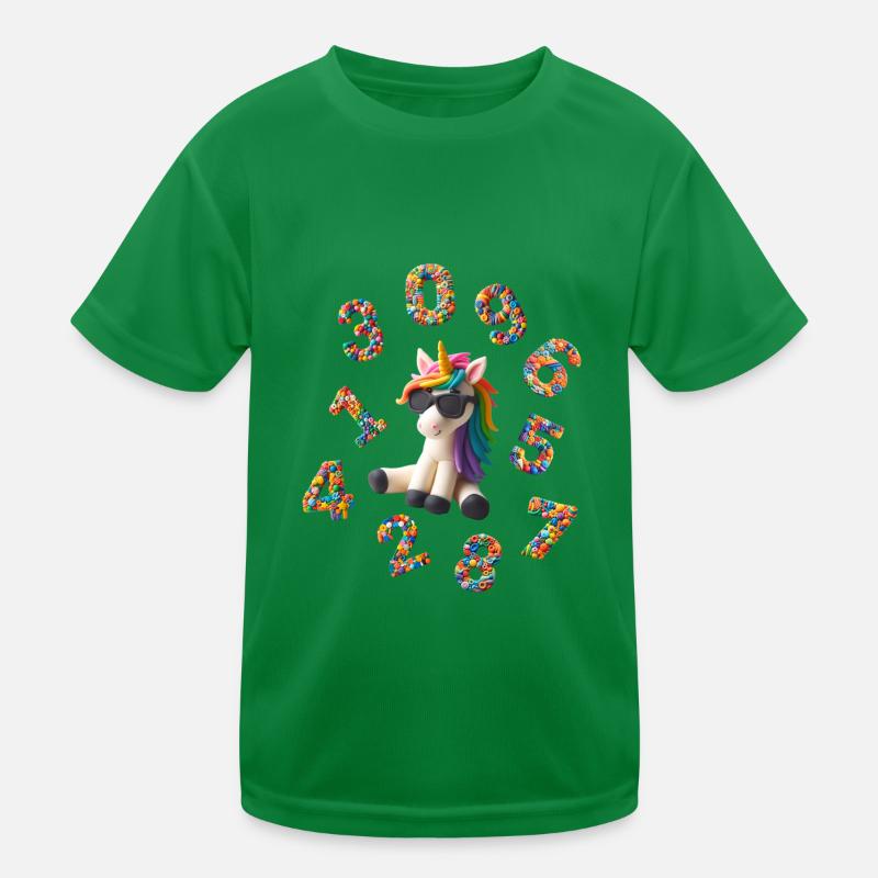 Numbers - Back to School with Unicorn Kids Functional T-Shirt