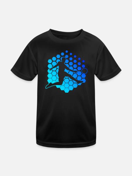 Fussballspieler Fussballer Fussballspielen - Kinder Funktions-T-Shirt - Schwarz - Vorne