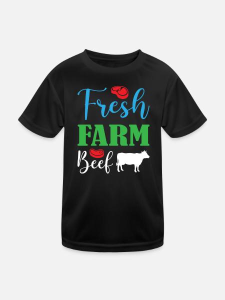 Fresh Farm Beef - Kids Functional T-Shirt - black - Front