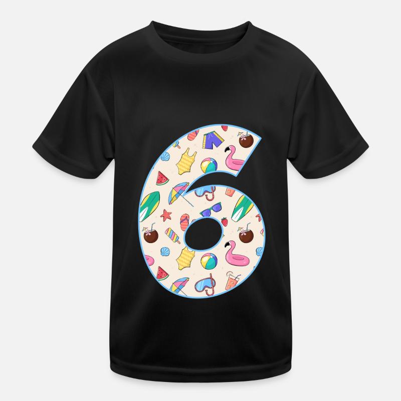 URLAUB NUMMER 6 JAHRE SOMMER 6. GEBURTSTAG Kinder Funktions-T-Shirt