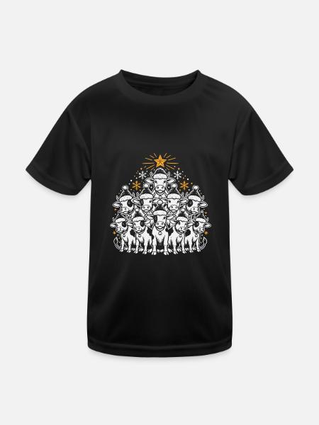 Kuh Weihnachten - Kinder Funktions-T-Shirt - Schwarz - Vorne