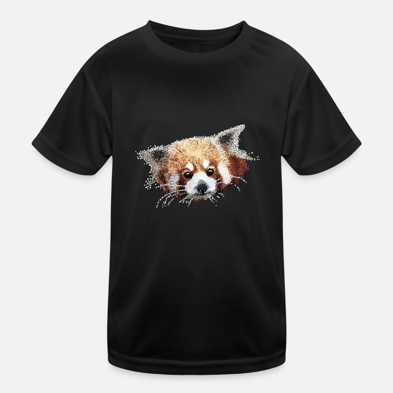 Panda - Kinder Funktions-T-Shirt - Schwarz