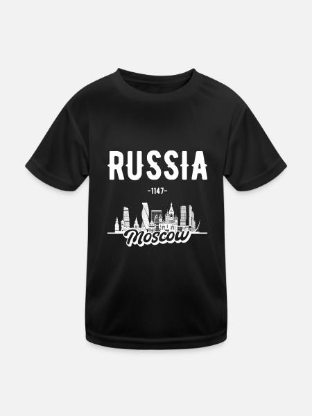 Moskau Russland Urlaub Geschenk - Kinder Funktions-T-Shirt - Schwarz - Vorne