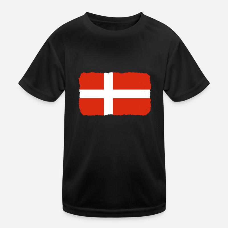 Drapeau du Danemark Drapeau de la Scandinavie Drapeau du Danemark Voyage T-shirt sport Enfant