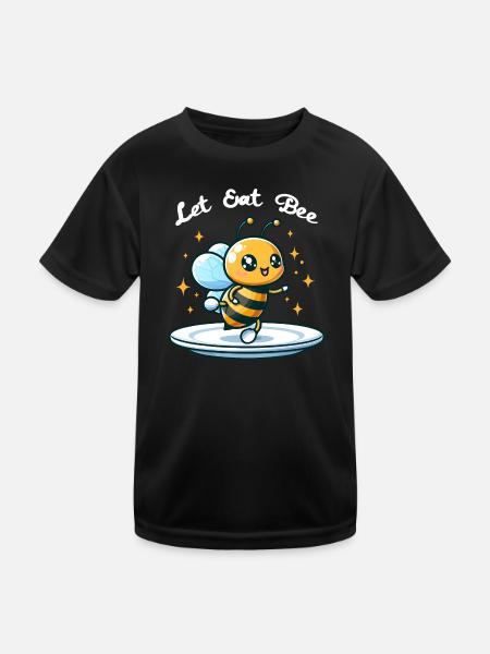 Let Eat Bee Funny Sarcastic - Kids Functional T-Shirt - black