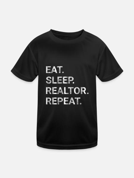 Eat Sleep Realtor Repeat - Kids Functional T-Shirt - black - Front