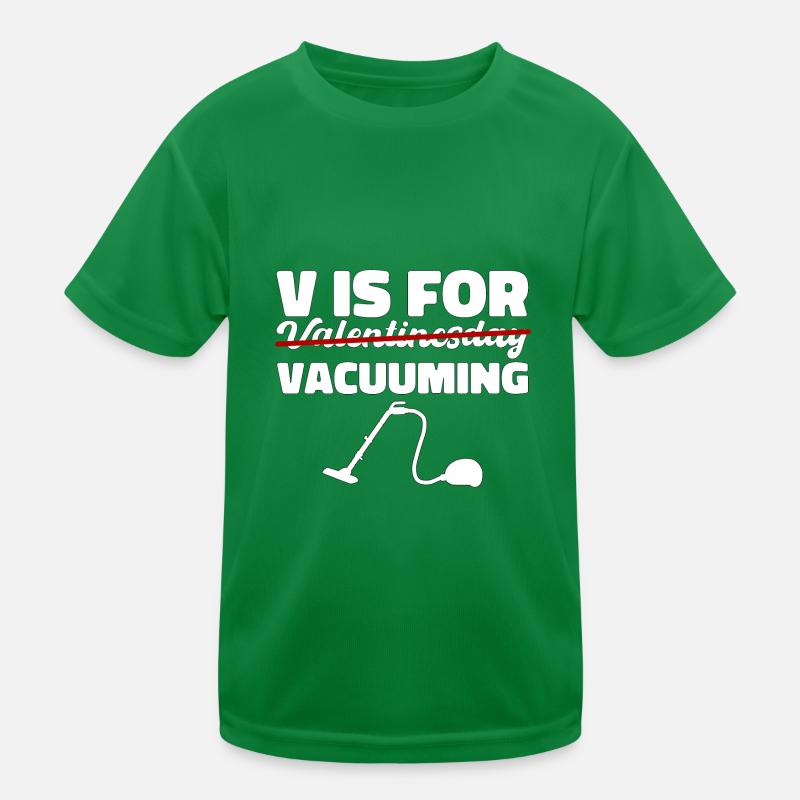 Valentinstag vaccuming Liebe Sauberkeit Geschenk Kinder Funktions-T-Shirt