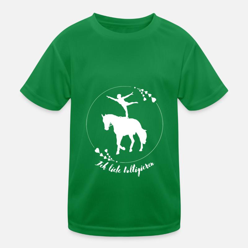 Ich liebe Voltigieren Kinder Funktions-T-Shirt