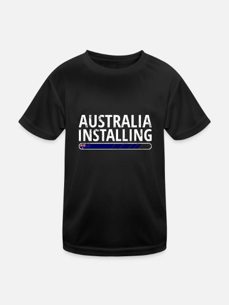 Drapeau australien sous drapeau australien - T-shirt sport Enfant - noir - Devant