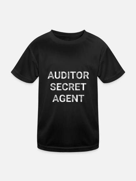 Auditor Secret Agent - Kids Functional T-Shirt - black - Front