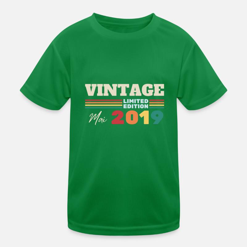 Vintage May 2019 Birthday Gift Kids Functional T-Shirt