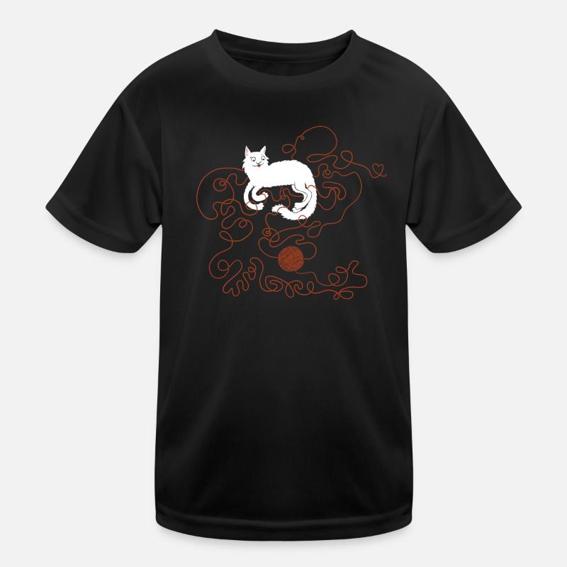Chat avec pelote de laine T-shirt sport Enfant