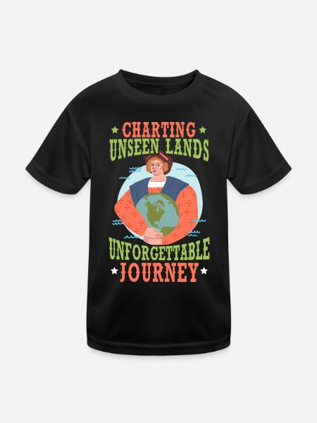 Ungesehene Länder kartografieren Unvergessliche Re - Kinder Funktions-T-Shirt - Schwarz - Vorne