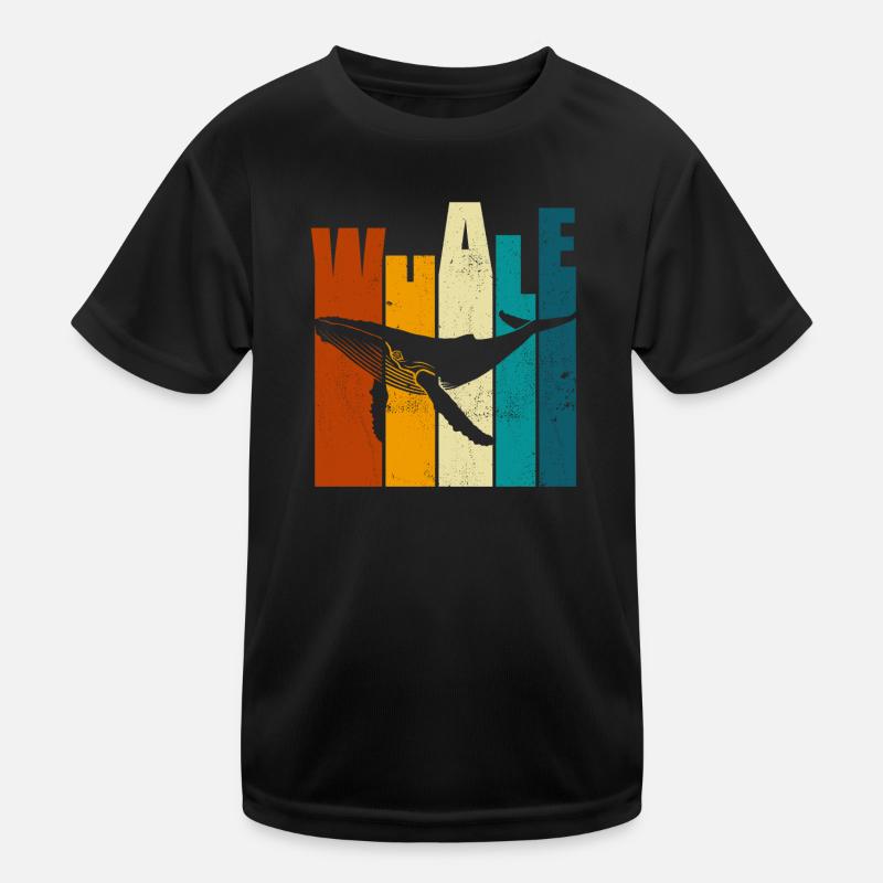 Wal - Buckelwal - Retro - Geschenk Kinder Funktions-T-Shirt