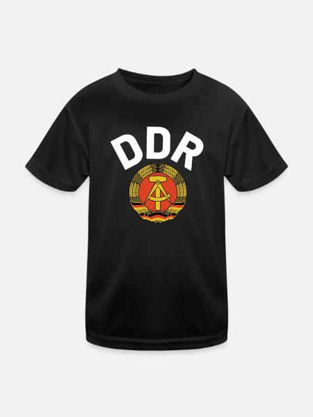 DDR Wappen, Osten, Ossi Geschenk - Kinder Funktions-T-Shirt - Schwarz - Vorne