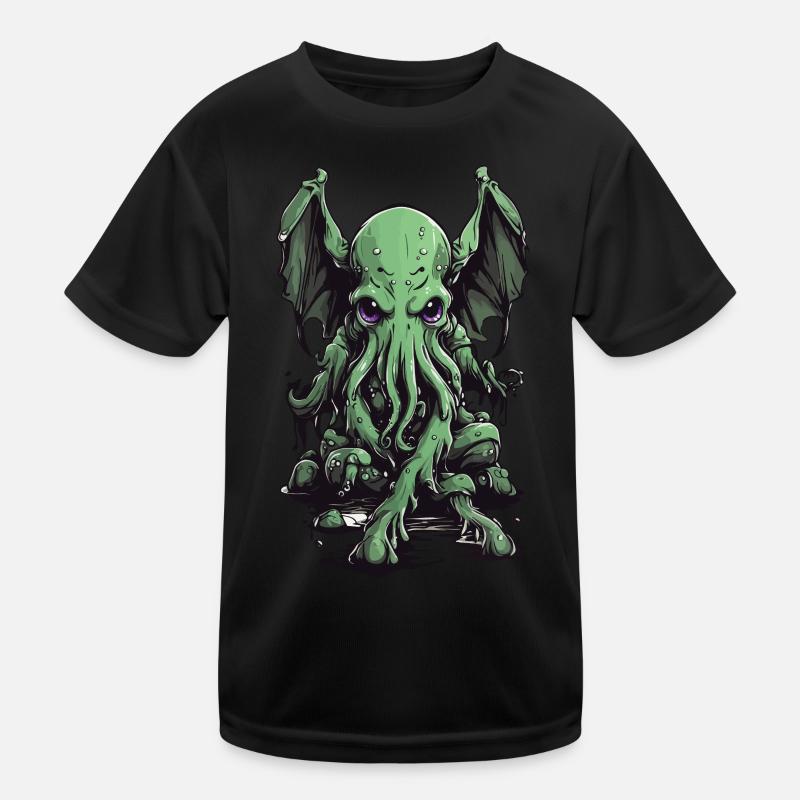 Monstre visqueux des tentacules d’Halloween Cthulhu T-shirt sport Enfant