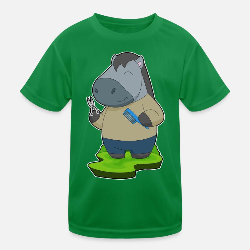 Pferd Friseur Schere Kamm Kinder Funktions-T-Shirt