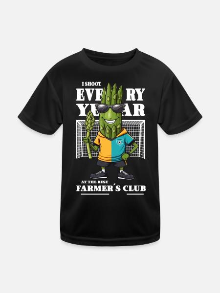 Spargel Verein - Kinder Funktions-T-Shirt - Schwarz - Vorne