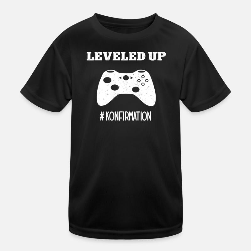 #Konfirmation Konfi Gamer Leveled Up Konfirmation Kinder Funktions-T-Shirt